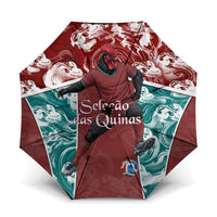 Portugal Football Umbrella Selecao das Quinas Rooster Mascot Ornate Marble Swirl