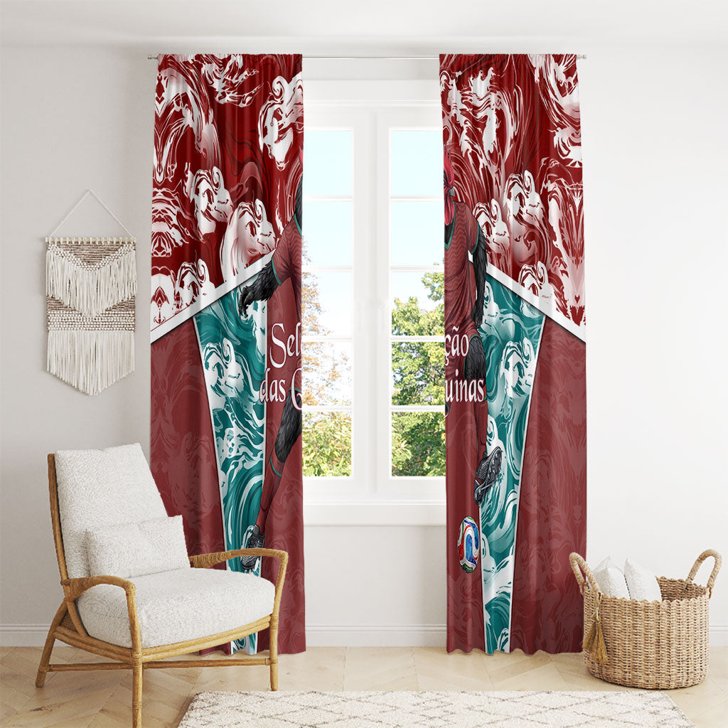 Portugal Football Window Curtain Selecao das Quinas Rooster Mascot Ornate Marble Swirl