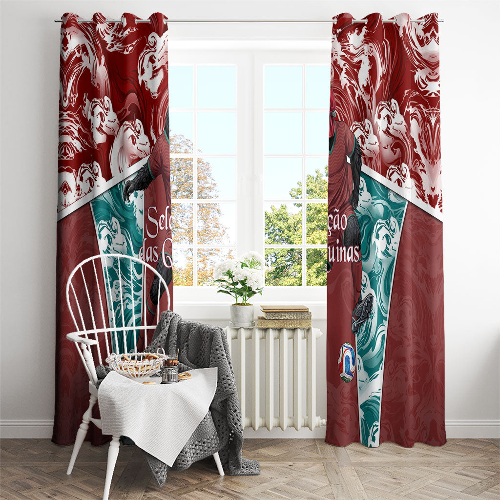 Portugal Football Window Curtain Selecao das Quinas Rooster Mascot Ornate Marble Swirl