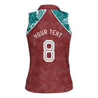 Personalized Portugal Football Women Sleeveless Polo Shirt Selecao das Quinas Rooster Mascot Ornate Marble Swirl