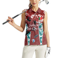 Personalized Portugal Football Women Sleeveless Polo Shirt Selecao das Quinas Rooster Mascot Ornate Marble Swirl