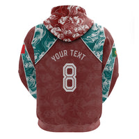 Personalized Portugal Football Zip Hoodie Selecao das Quinas Rooster Mascot Ornate Marble Swirl