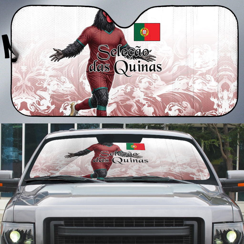 Portugal Football Selecao das Quinas Auto Sun Shade Rooster Mascot Patriotic Ornate