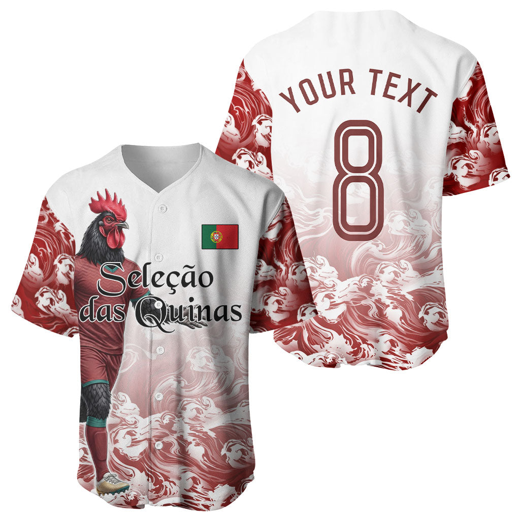 Personalized Portugal Football Selecao das Quinas Baseball Jersey Rooster Mascot Patriotic Ornate