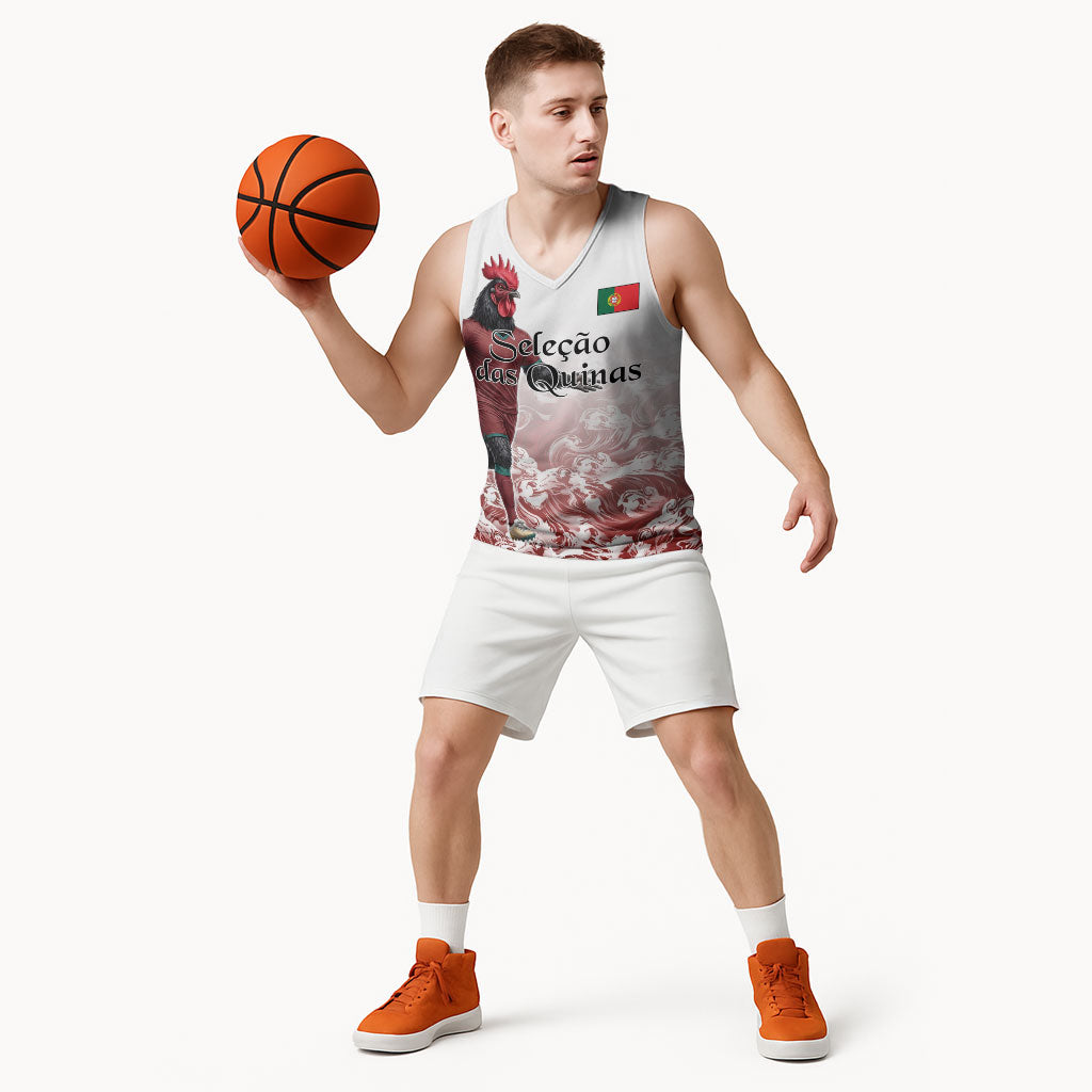 Personalized Portugal Football Selecao das Quinas Basketball Jersey Rooster Mascot Patriotic Ornate