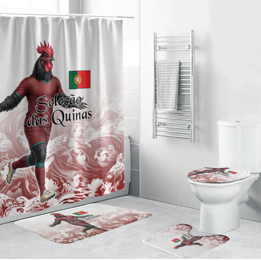 Portugal Football Selecao das Quinas Bathroom Set Rooster Mascot Patriotic Ornate