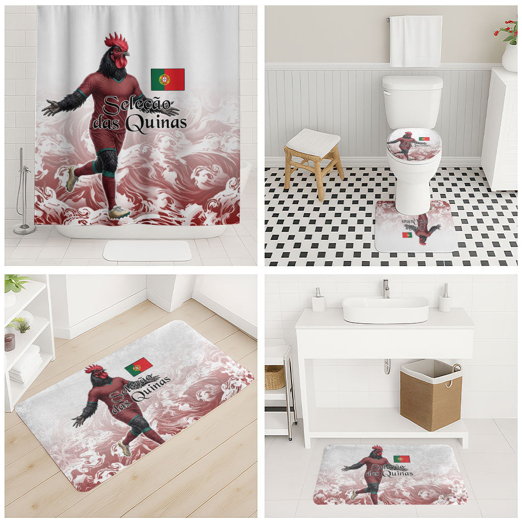Portugal Football Selecao das Quinas Bathroom Set Rooster Mascot Patriotic Ornate