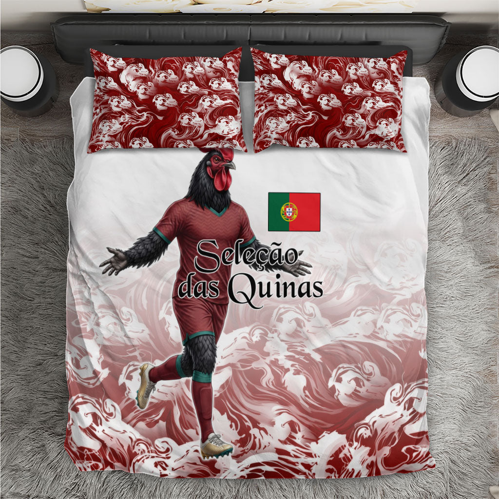 Portugal Football Selecao das Quinas Bedding Set Rooster Mascot Patriotic Ornate