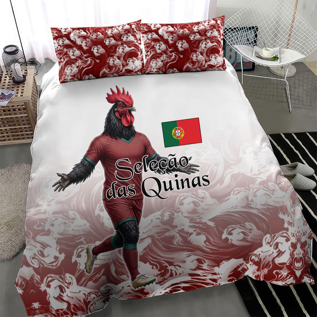 Portugal Football Selecao das Quinas Bedding Set Rooster Mascot Patriotic Ornate