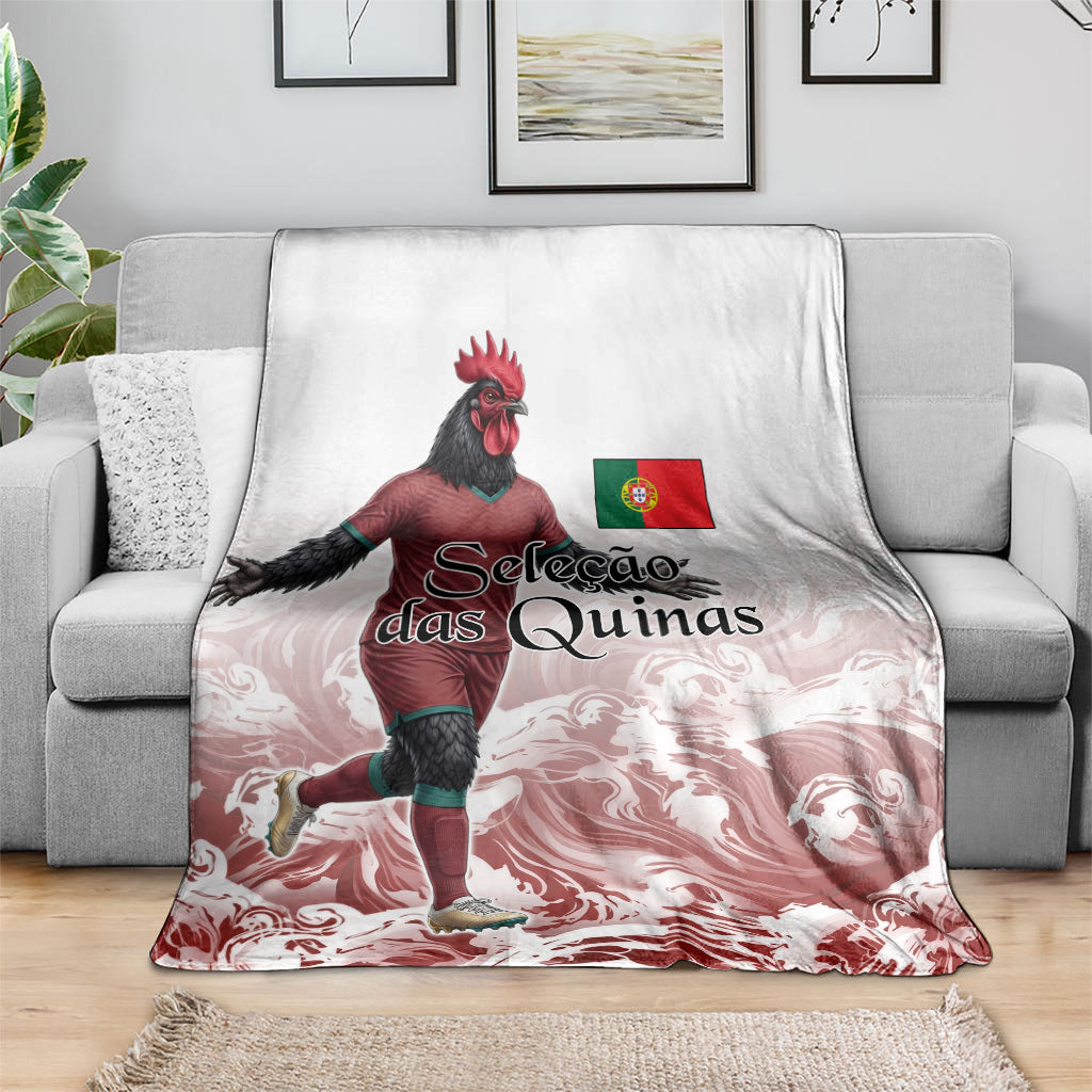 Portugal Football Selecao das Quinas Blanket Rooster Mascot Patriotic Ornate