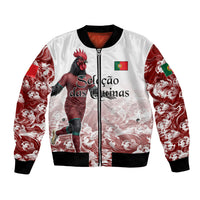 Personalized Portugal Football Selecao das Quinas Bomber Jacket Rooster Mascot Patriotic Ornate