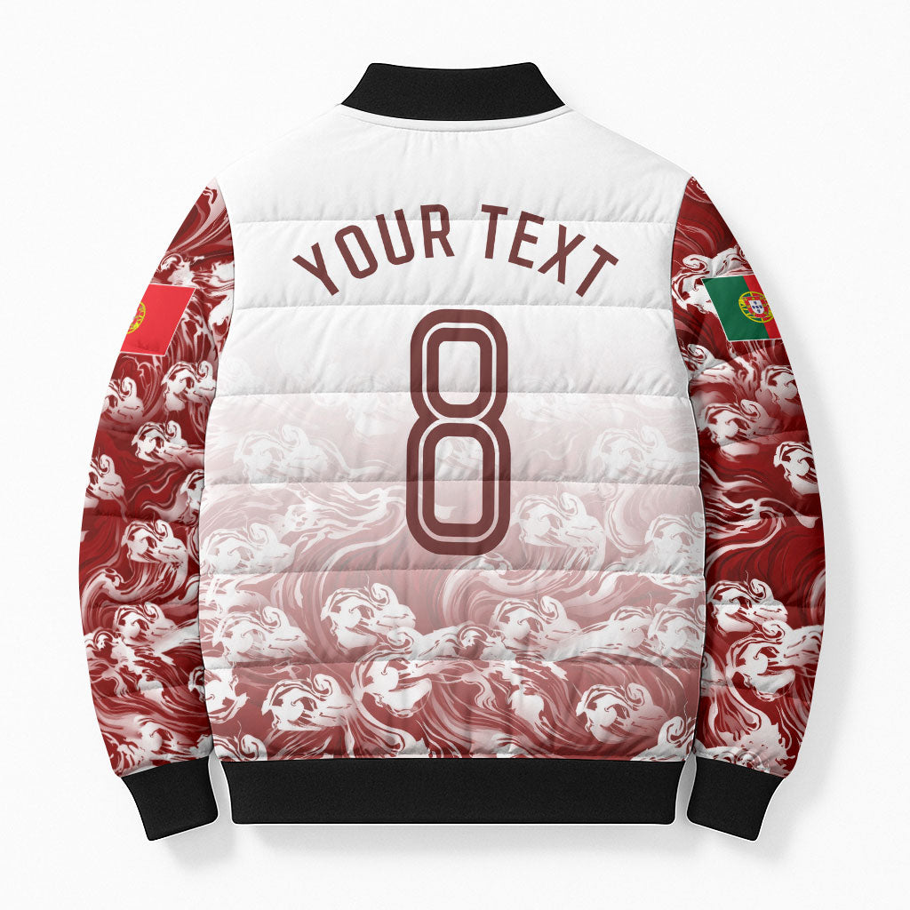 Personalized Portugal Football Selecao das Quinas Bomber Puffer Jacket Rooster Mascot Patriotic Ornate
