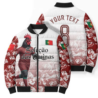 Personalized Portugal Football Selecao das Quinas Bomber Puffer Jacket Rooster Mascot Patriotic Ornate