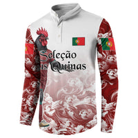 Personalized Portugal Football Selecao das Quinas Button Sweatshirt Rooster Mascot Patriotic Ornate