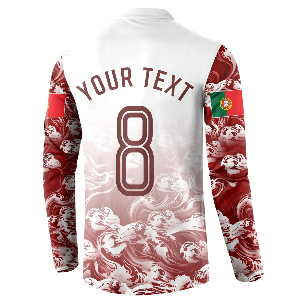 Personalized Portugal Football Selecao das Quinas Button Sweatshirt Rooster Mascot Patriotic Ornate