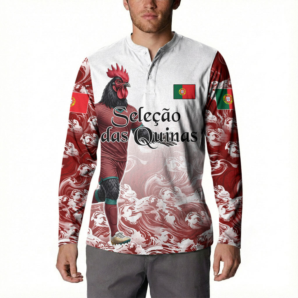Personalized Portugal Football Selecao das Quinas Button Sweatshirt Rooster Mascot Patriotic Ornate