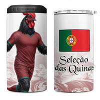 Portugal Football Selecao das Quinas 4 in 1 Can Cooler Tumbler Rooster Mascot Patriotic Ornate