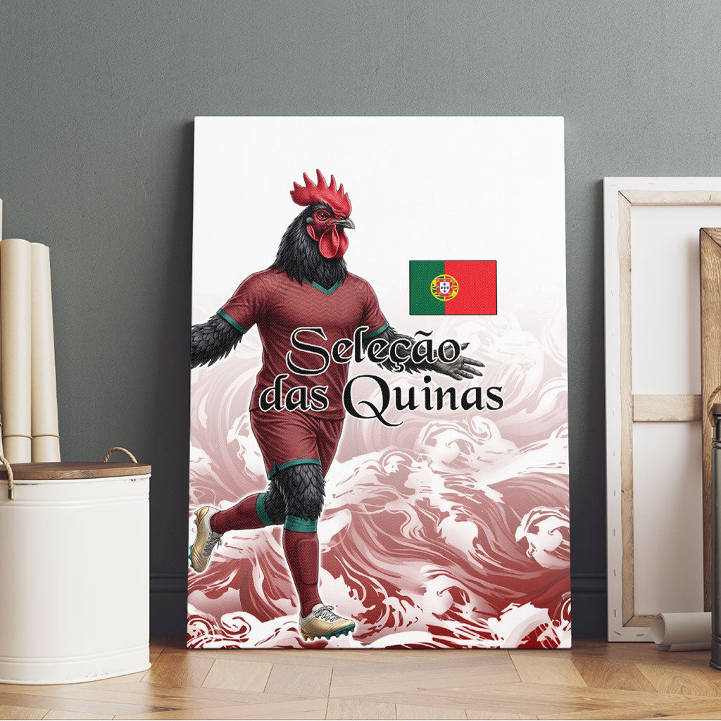 Portugal Football Selecao das Quinas Canvas Wall Art Rooster Mascot Patriotic Ornate