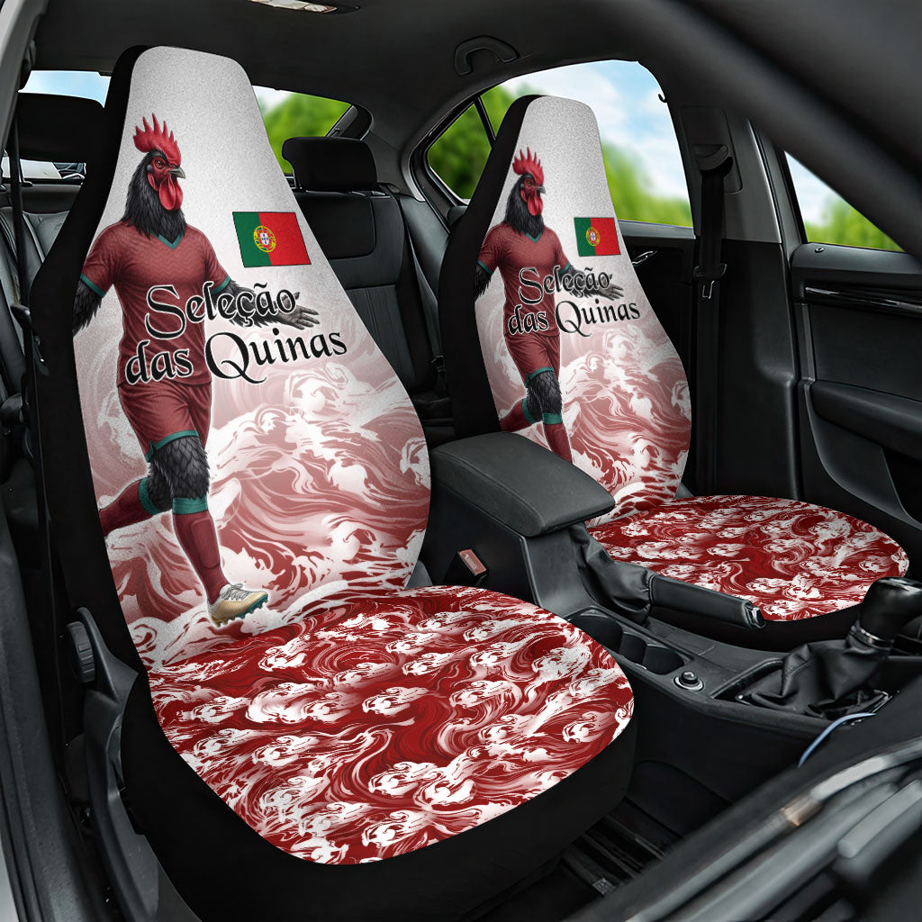 Portugal Football Selecao das Quinas Car Seat Cover Rooster Mascot Patriotic Ornate