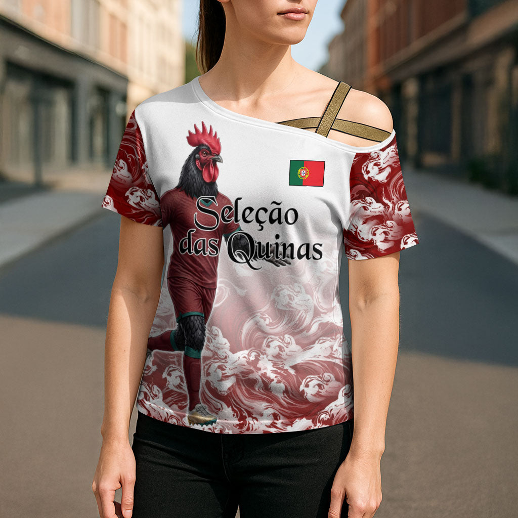 Personalized Portugal Football Selecao das Quinas Cross Shoulder Shirt Rooster Mascot Patriotic Ornate