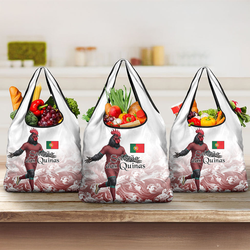 Portugal Football Selecao das Quinas Grocery Bag Rooster Mascot Patriotic Ornate