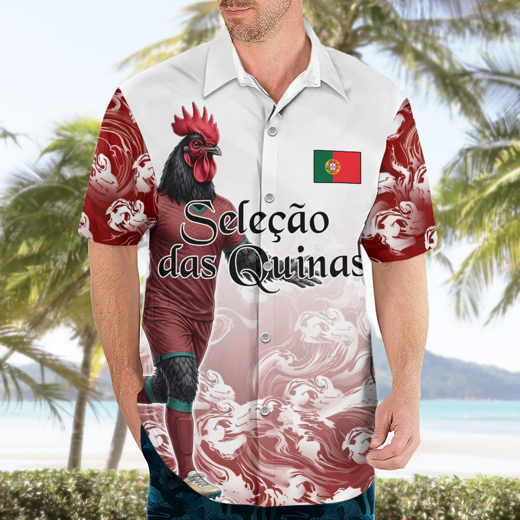 Personalized Portugal Football Selecao das Quinas Hawaiian Shirt Rooster Mascot Patriotic Ornate