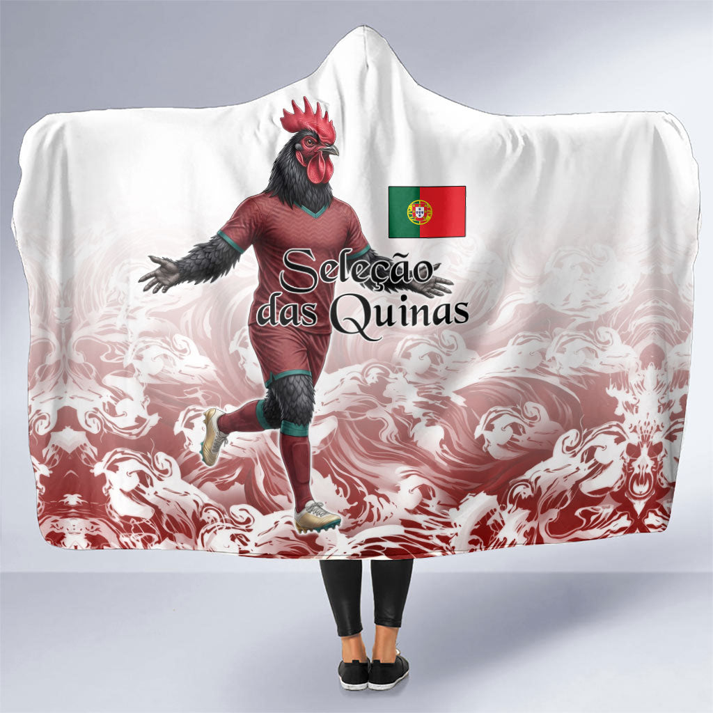 Portugal Football Selecao das Quinas Hooded Blanket Rooster Mascot Patriotic Ornate