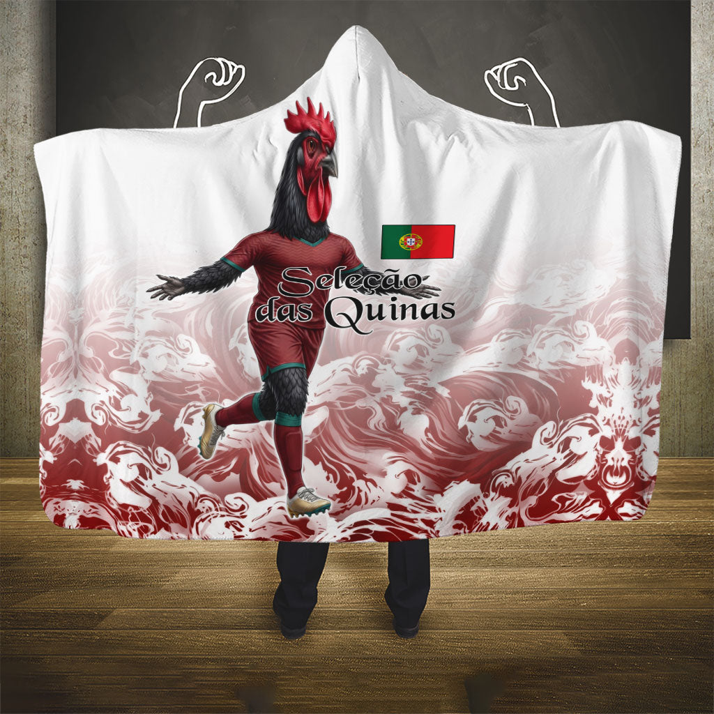 Portugal Football Selecao das Quinas Hooded Blanket Rooster Mascot Patriotic Ornate