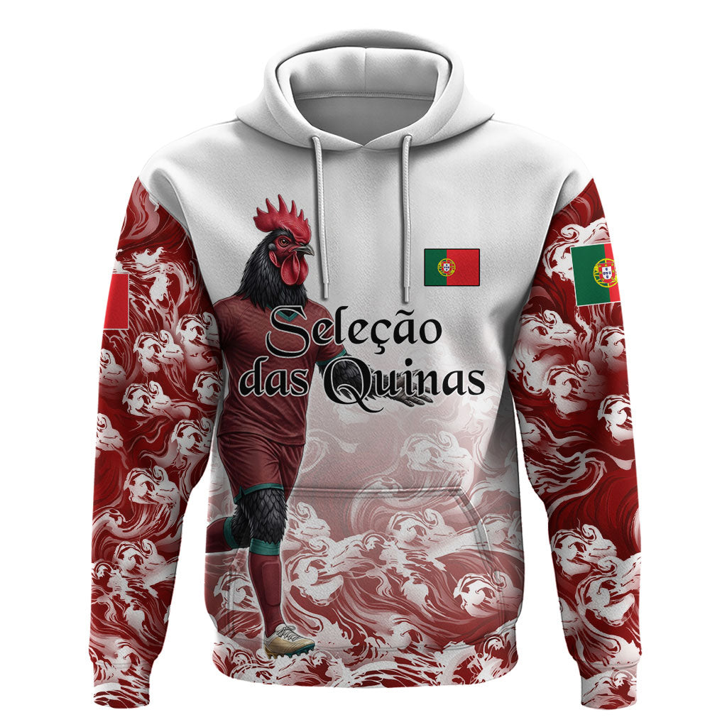 Personalized Portugal Football Selecao das Quinas Hoodie Rooster Mascot Patriotic Ornate