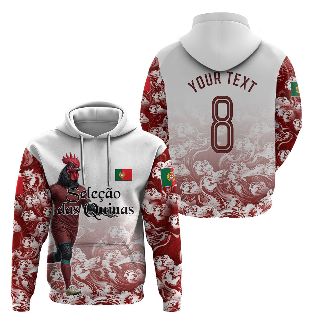 Personalized Portugal Football Selecao das Quinas Hoodie Rooster Mascot Patriotic Ornate