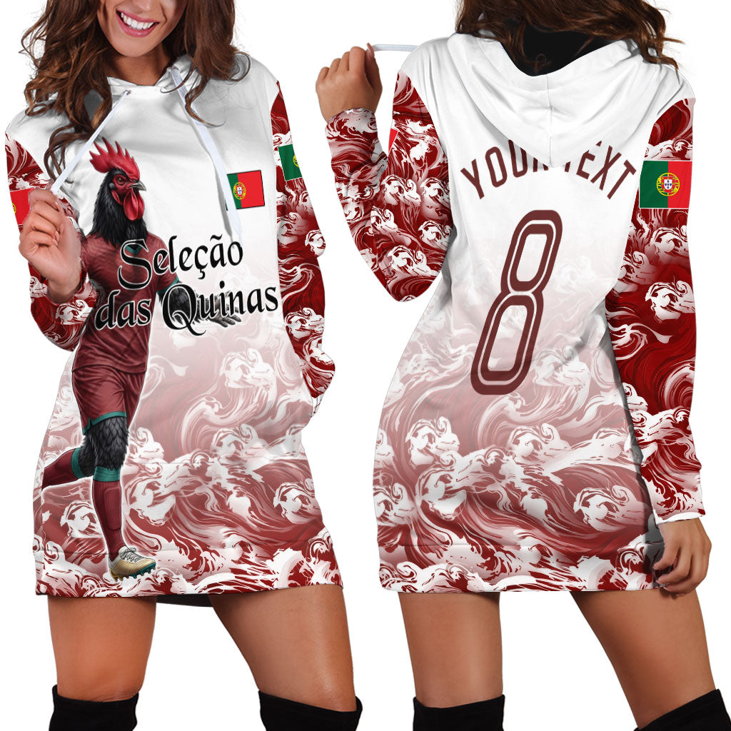 Personalized Portugal Football Selecao das Quinas Hoodie Dress Rooster Mascot Patriotic Ornate