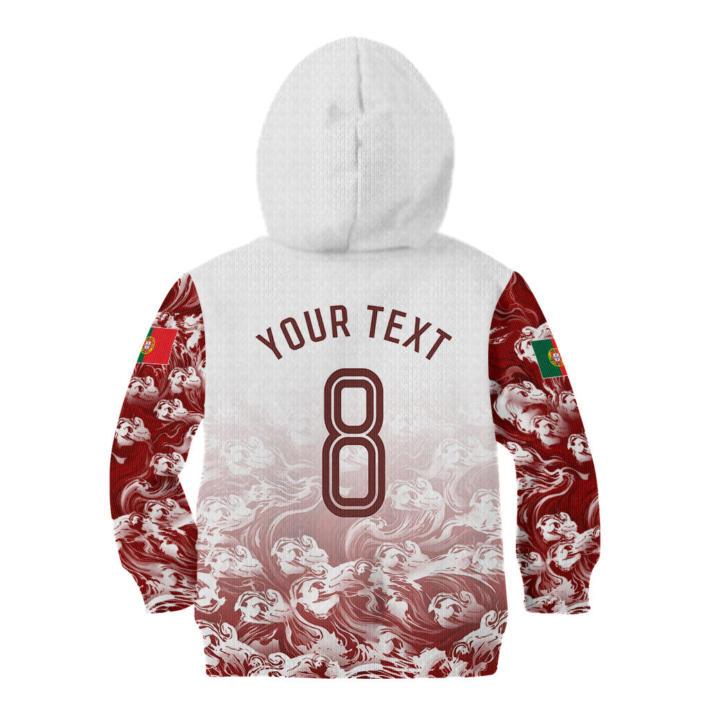 Personalized Portugal Football Selecao das Quinas Kid Hoodie Rooster Mascot Patriotic Ornate