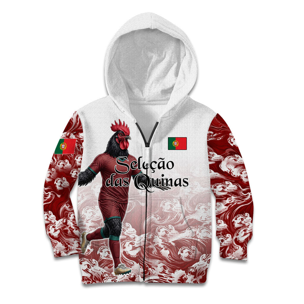 Personalized Portugal Football Selecao das Quinas Kid Hoodie Rooster Mascot Patriotic Ornate