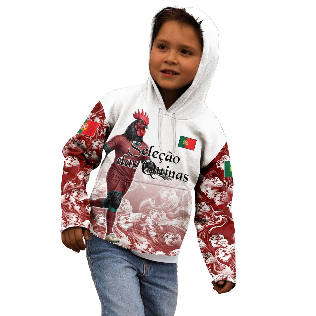 Personalized Portugal Football Selecao das Quinas Kid Hoodie Rooster Mascot Patriotic Ornate