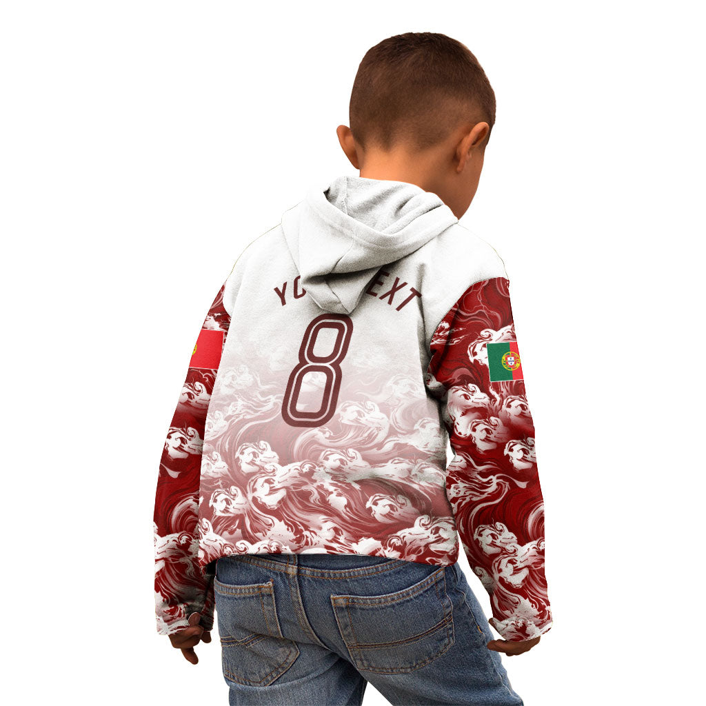 Personalized Portugal Football Selecao das Quinas Kid Hoodie Rooster Mascot Patriotic Ornate