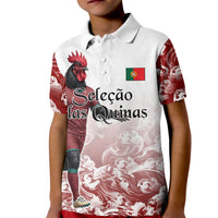 Personalized Portugal Football Selecao das Quinas Kid Polo Shirt Rooster Mascot Patriotic Ornate