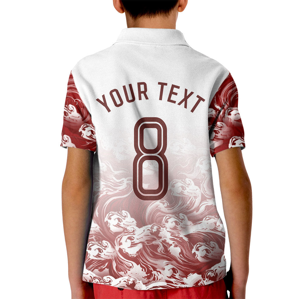 Personalized Portugal Football Selecao das Quinas Kid Polo Shirt Rooster Mascot Patriotic Ornate