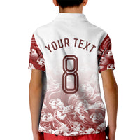 Personalized Portugal Football Selecao das Quinas Kid Polo Shirt Rooster Mascot Patriotic Ornate