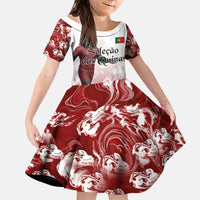 Personalized Portugal Football Selecao das Quinas Kid Short Sleeve Dress Rooster Mascot Patriotic Ornate