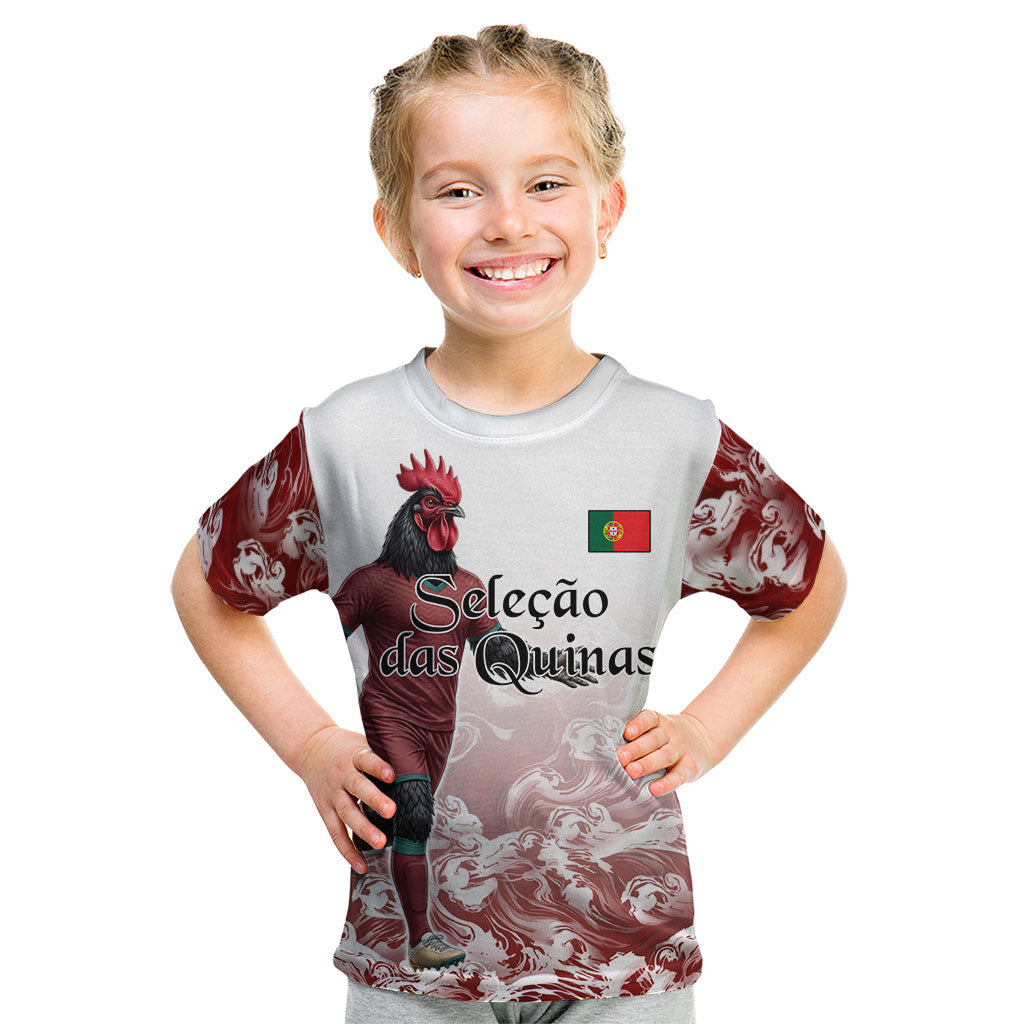 Personalized Portugal Football Selecao das Quinas Kid T Shirt Rooster Mascot Patriotic Ornate