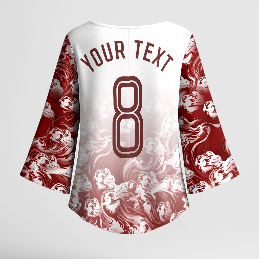 Personalized Portugal Football Selecao das Quinas Kimono Sleeve Blouse Rooster Mascot Patriotic Ornate