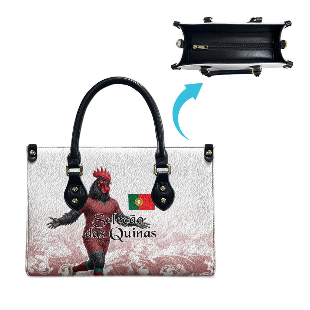 Portugal Football Selecao das Quinas Leather Bag Rooster Mascot Patriotic Ornate