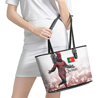 Portugal Football Selecao das Quinas Leather Tote Bag Rooster Mascot Patriotic Ornate