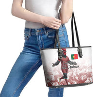 Portugal Football Selecao das Quinas Leather Tote Bag Rooster Mascot Patriotic Ornate