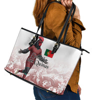 Portugal Football Selecao das Quinas Leather Tote Bag Rooster Mascot Patriotic Ornate