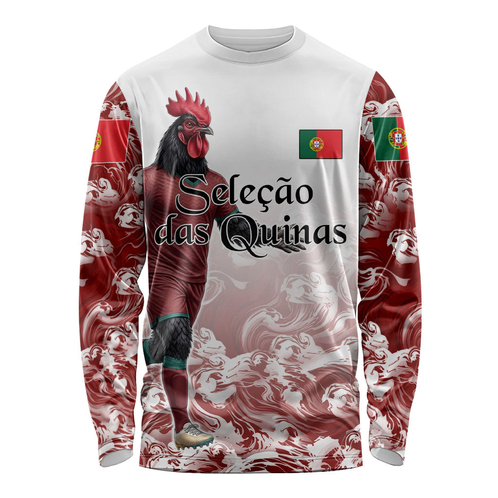 Personalized Portugal Football Selecao das Quinas Long Sleeve Shirt Rooster Mascot Patriotic Ornate