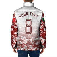 Personalized Portugal Football Selecao das Quinas Padded Jacket Rooster Mascot Patriotic Ornate