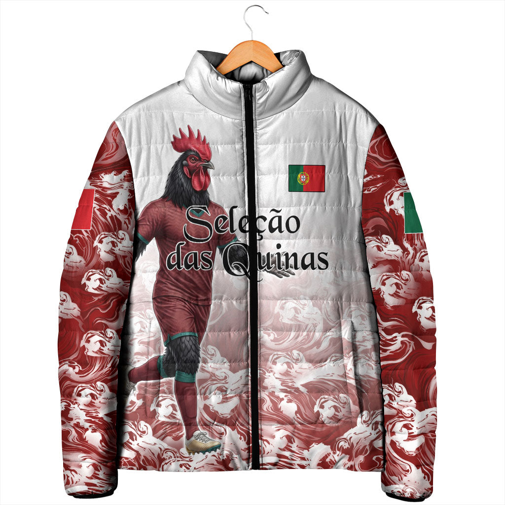 Personalized Portugal Football Selecao das Quinas Padded Jacket Rooster Mascot Patriotic Ornate