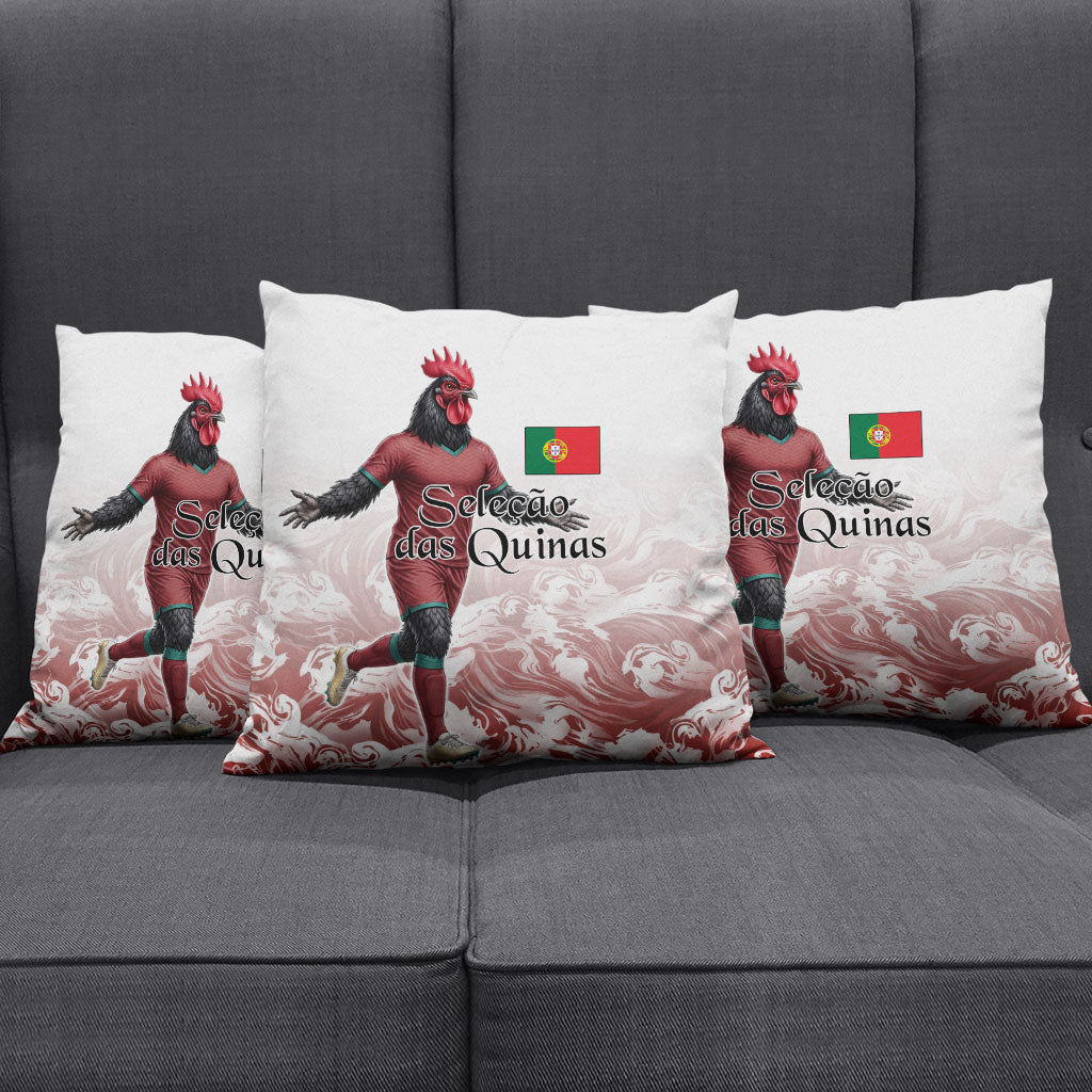 Portugal Football Selecao das Quinas Pillow Cover Rooster Mascot Patriotic Ornate