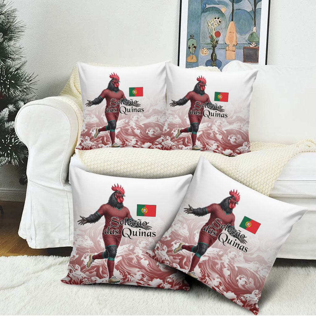 Portugal Football Selecao das Quinas Pillow Cover Rooster Mascot Patriotic Ornate